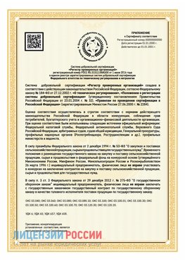 Приложение к сертификату для ИП Покров Сертификат СТО 03.080.02033720.1-2020